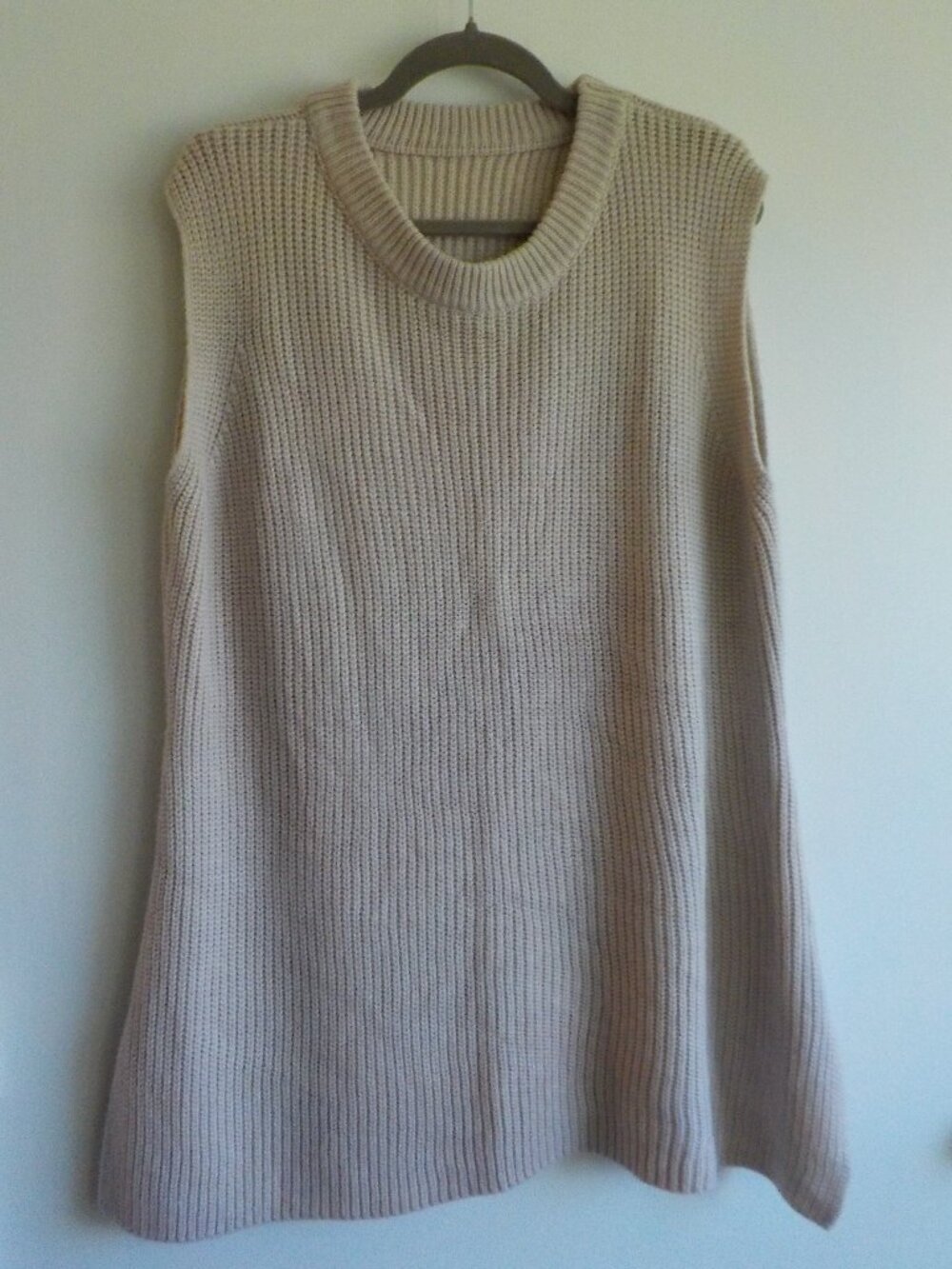 Sweater Vest Tunic Pullover - Large - Pale Pink Crew Neck Soft (2328)
